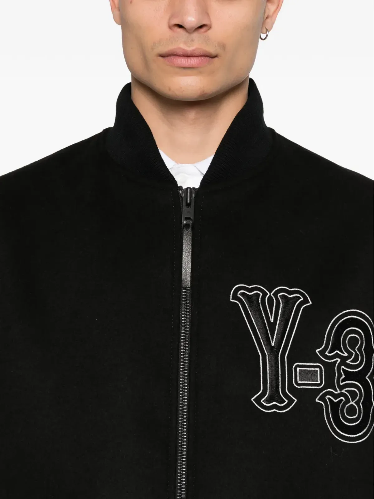 Y-3 レザー袖刺繍ジャケット - 画像5