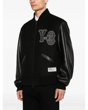 Y-3 レザー袖刺繍ジャケット - サムネイル3