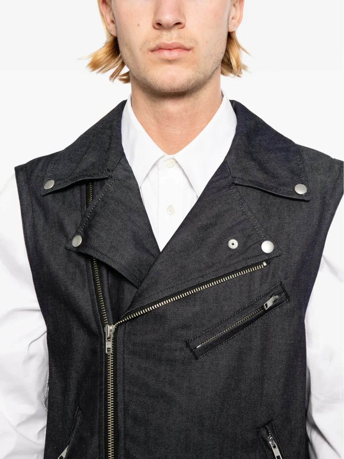 Comme Des Garçons Black ジップ付きデニムコート - 画像5