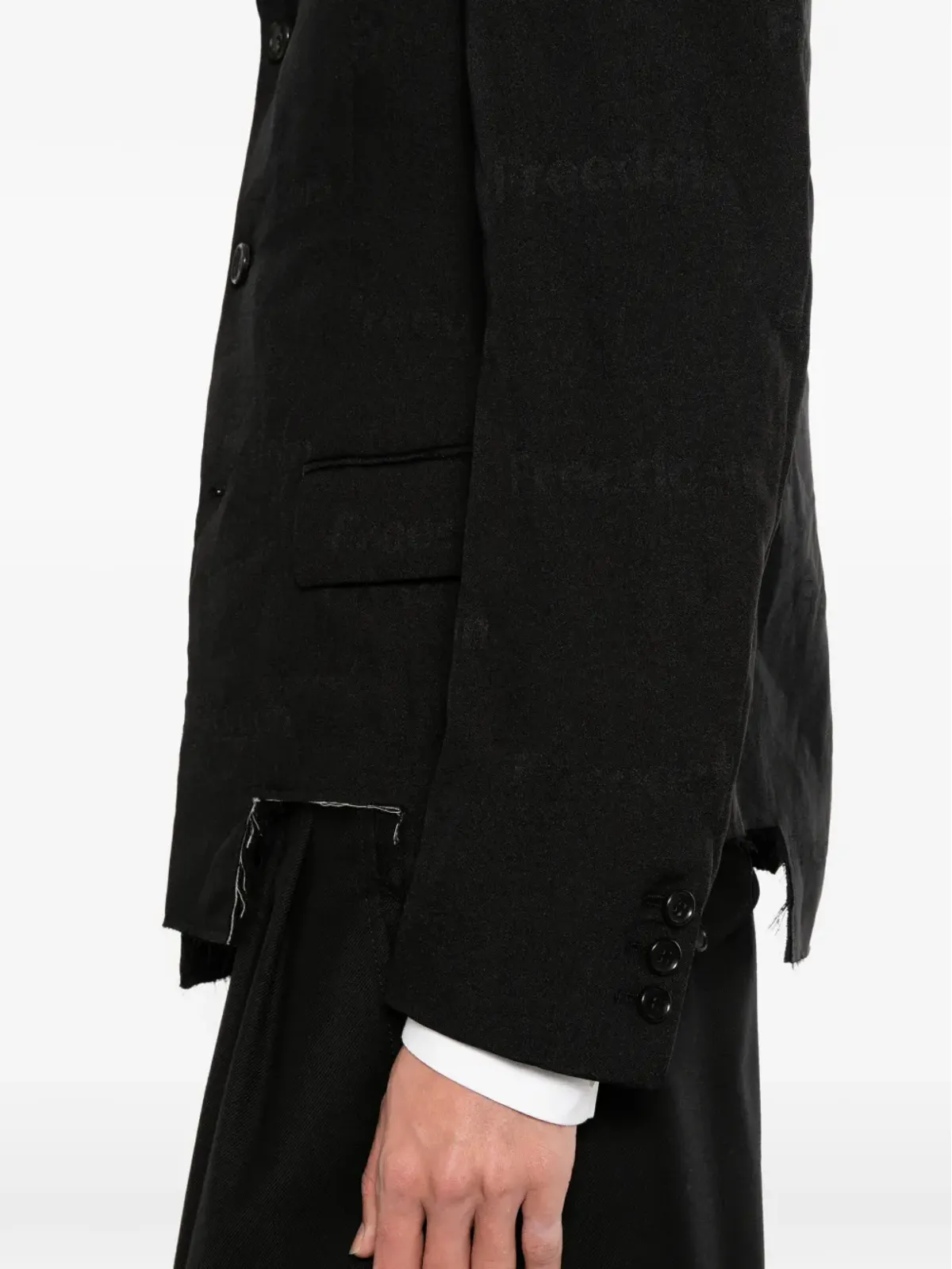 Comme Des Garçons Black アシンメトリーヘム ブレザー - 画像5