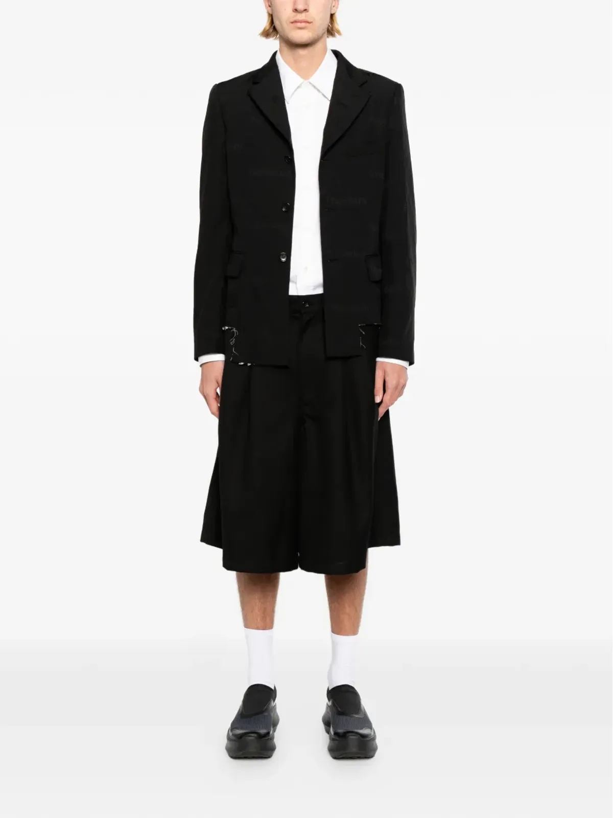 Comme Des Garçons Black アシンメトリーヘム ブレザー - 画像2