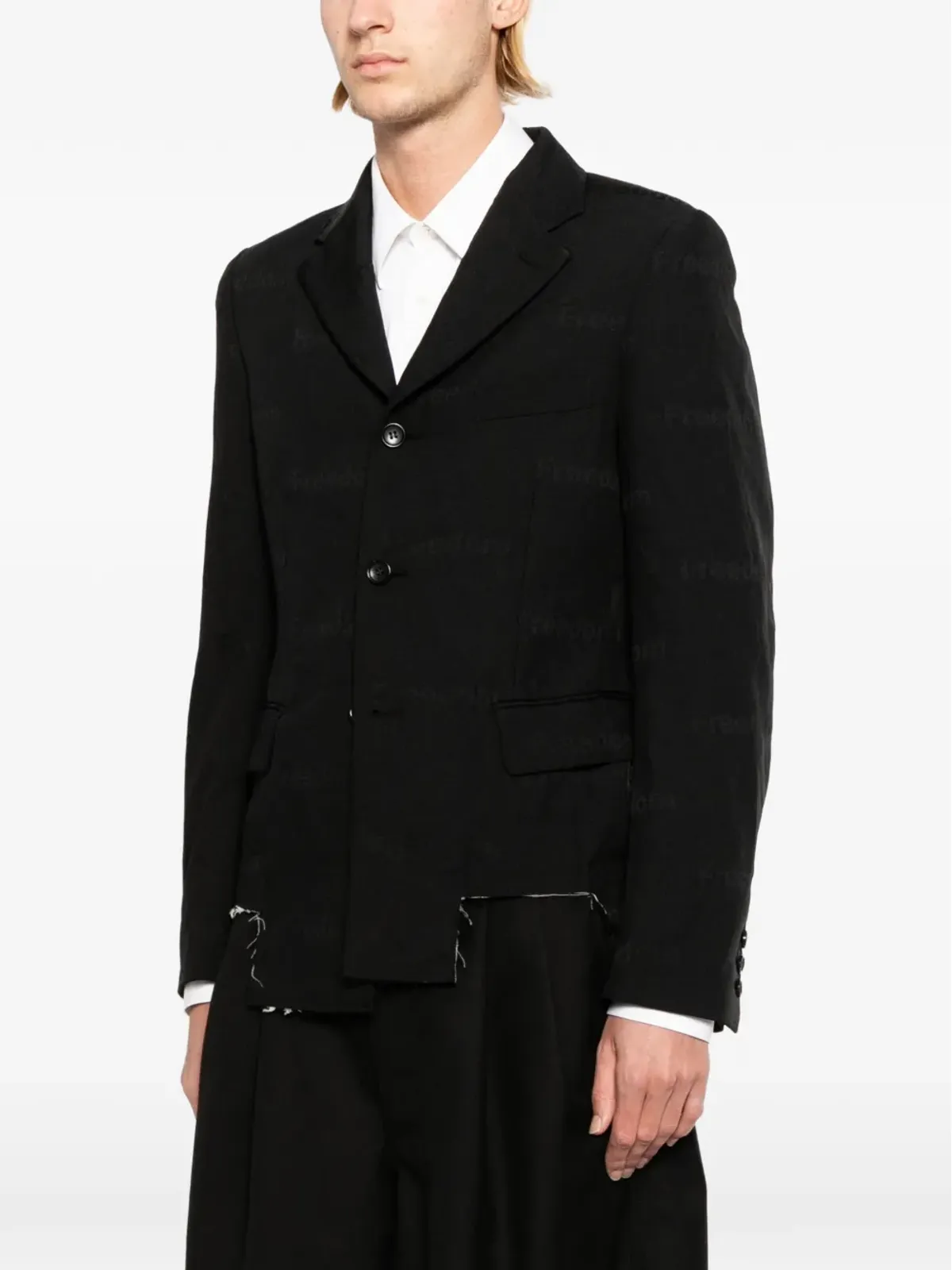 Comme Des Garçons Black アシンメトリーヘム ブレザー - 画像3