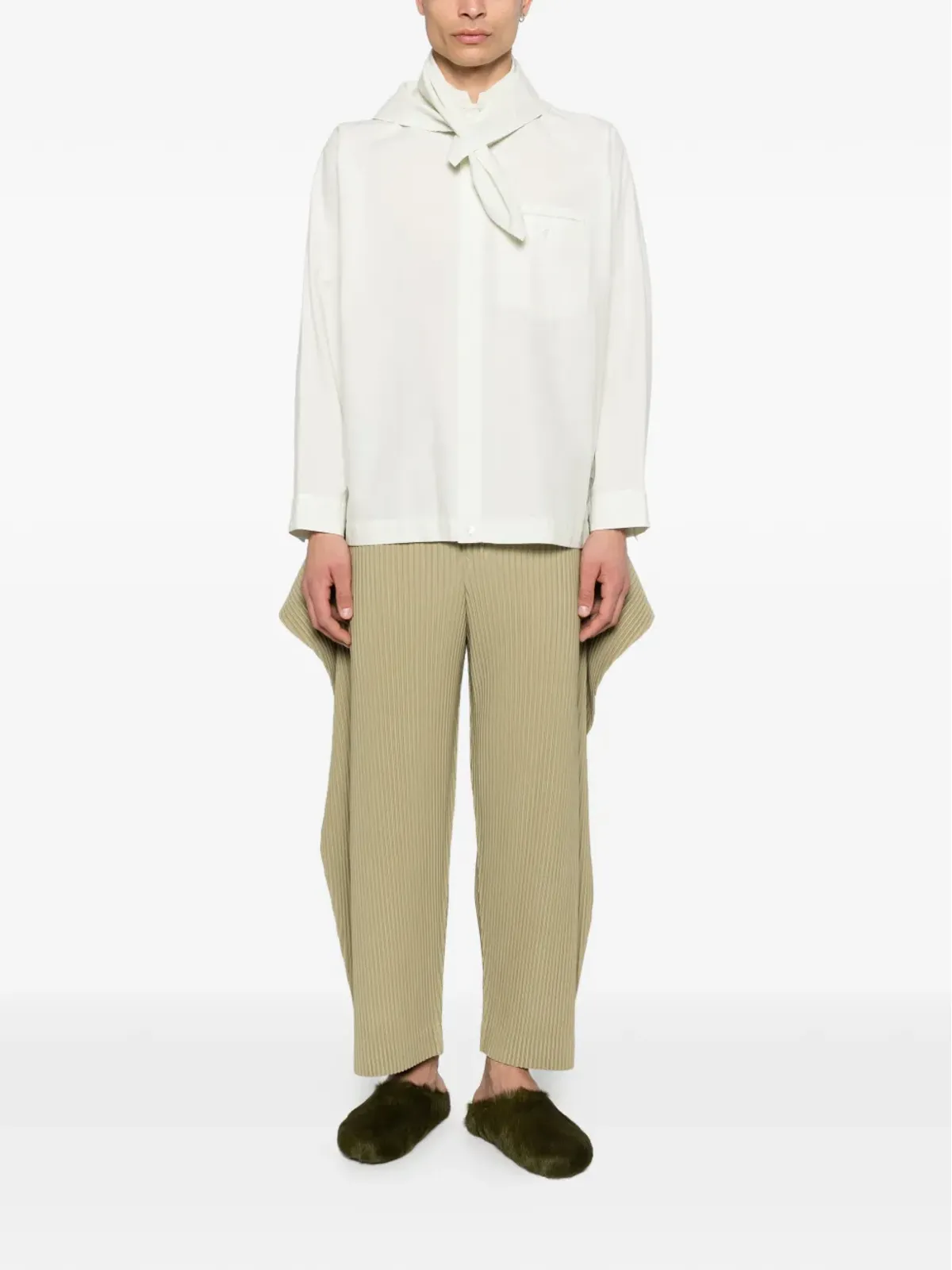 Homme Plissé Issey Miyake 長袖スカーフシャツ - 画像2