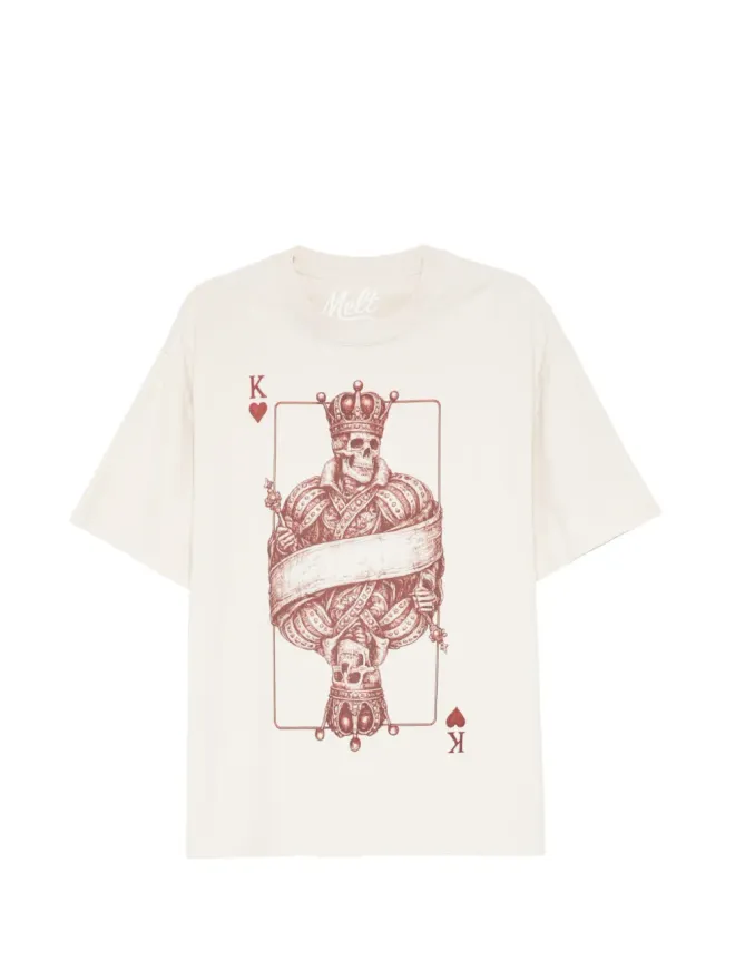Melt Melt ポーカー柄プリントTシャツ - ニュートラルカラーの商品画像