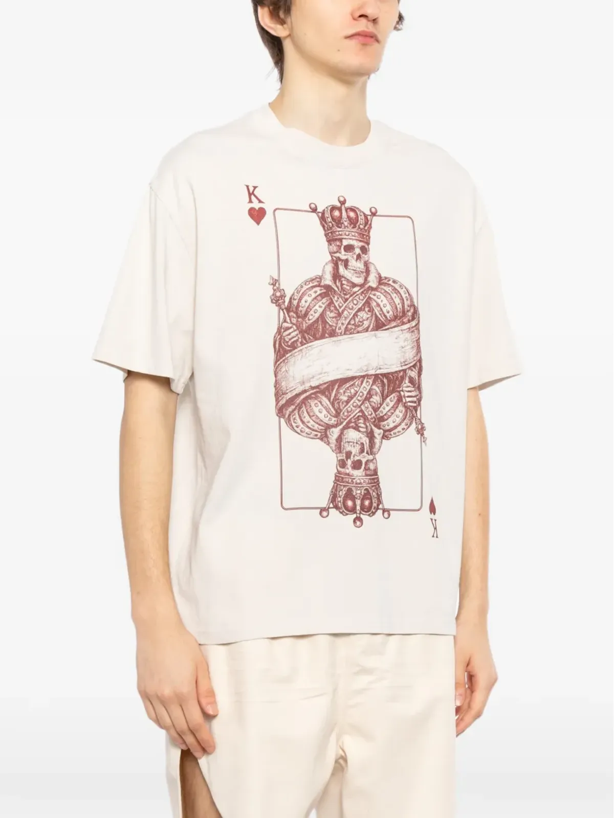 Melt ポーカー柄プリントTシャツ - ニュートラルカラー - 画像3
