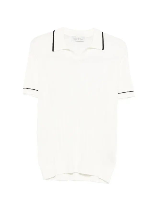 Della Ciana Della Ciana Vネックリブ編みポロシャツの商品画像