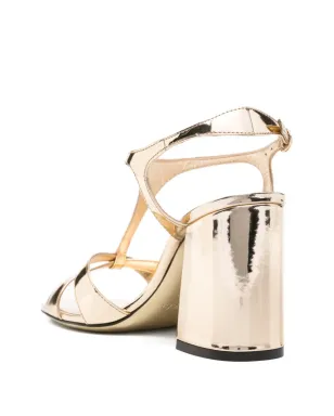 Jimmy Choo ケシア T-ストラップ レザーサンダル（金色） - サムネイル3