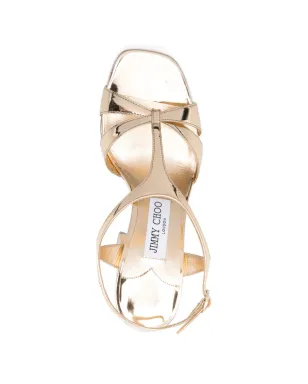 Jimmy Choo ケシア T-ストラップ レザーサンダル（金色） - サムネイル4