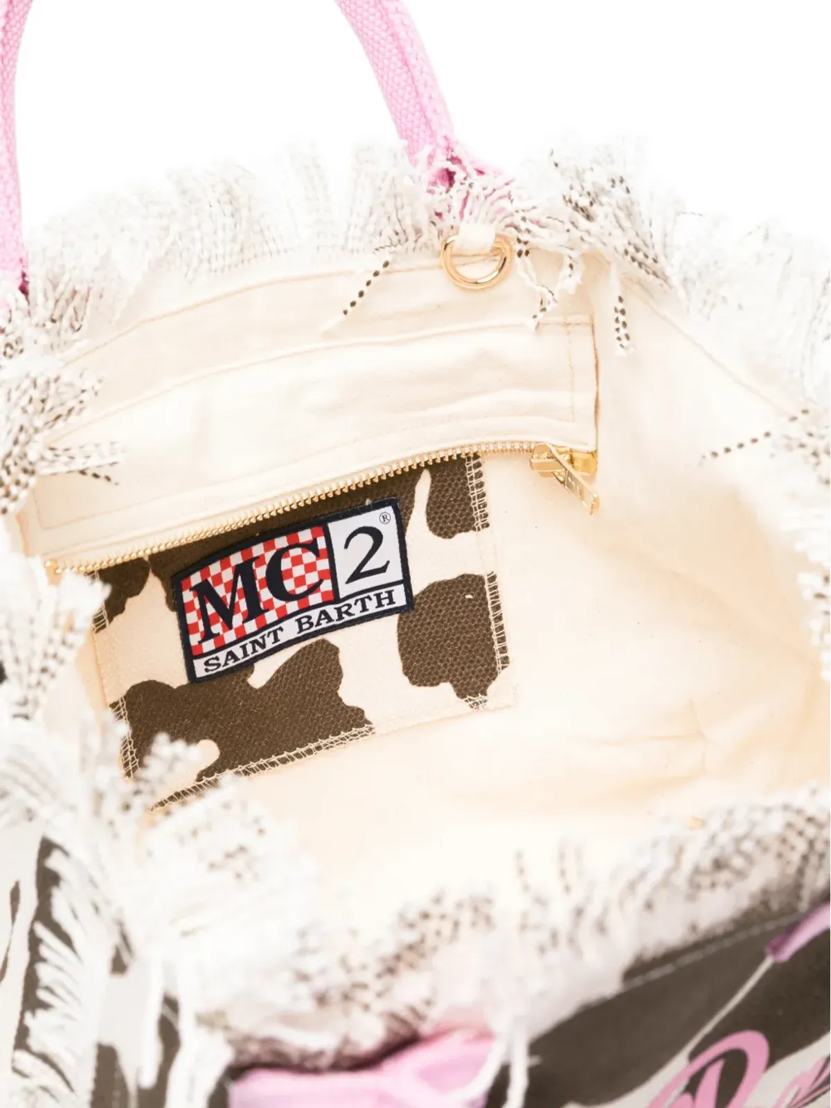 MC2 Saint Barth フリンジ付き牛柄トートバッグ - 画像5