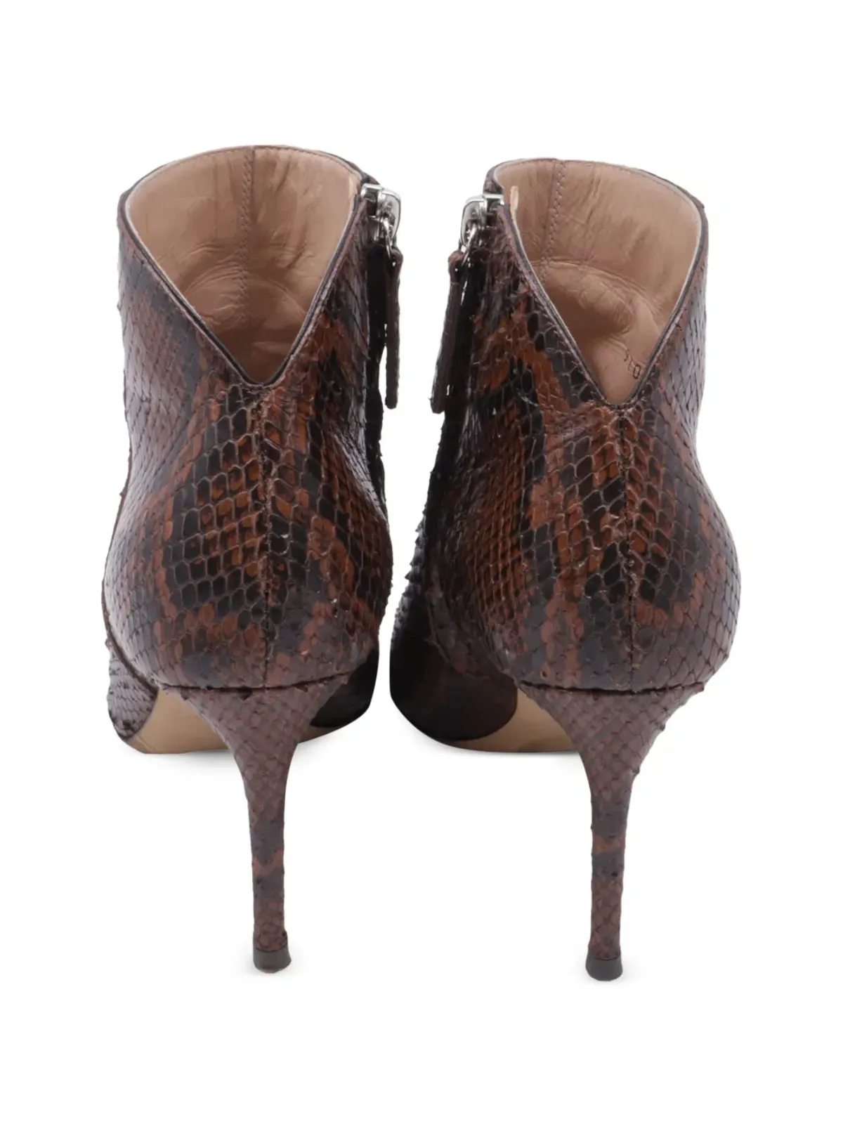 Giuseppe Zanotti Vintage 蛇皮風レザー アンクルブーツ - 画像5