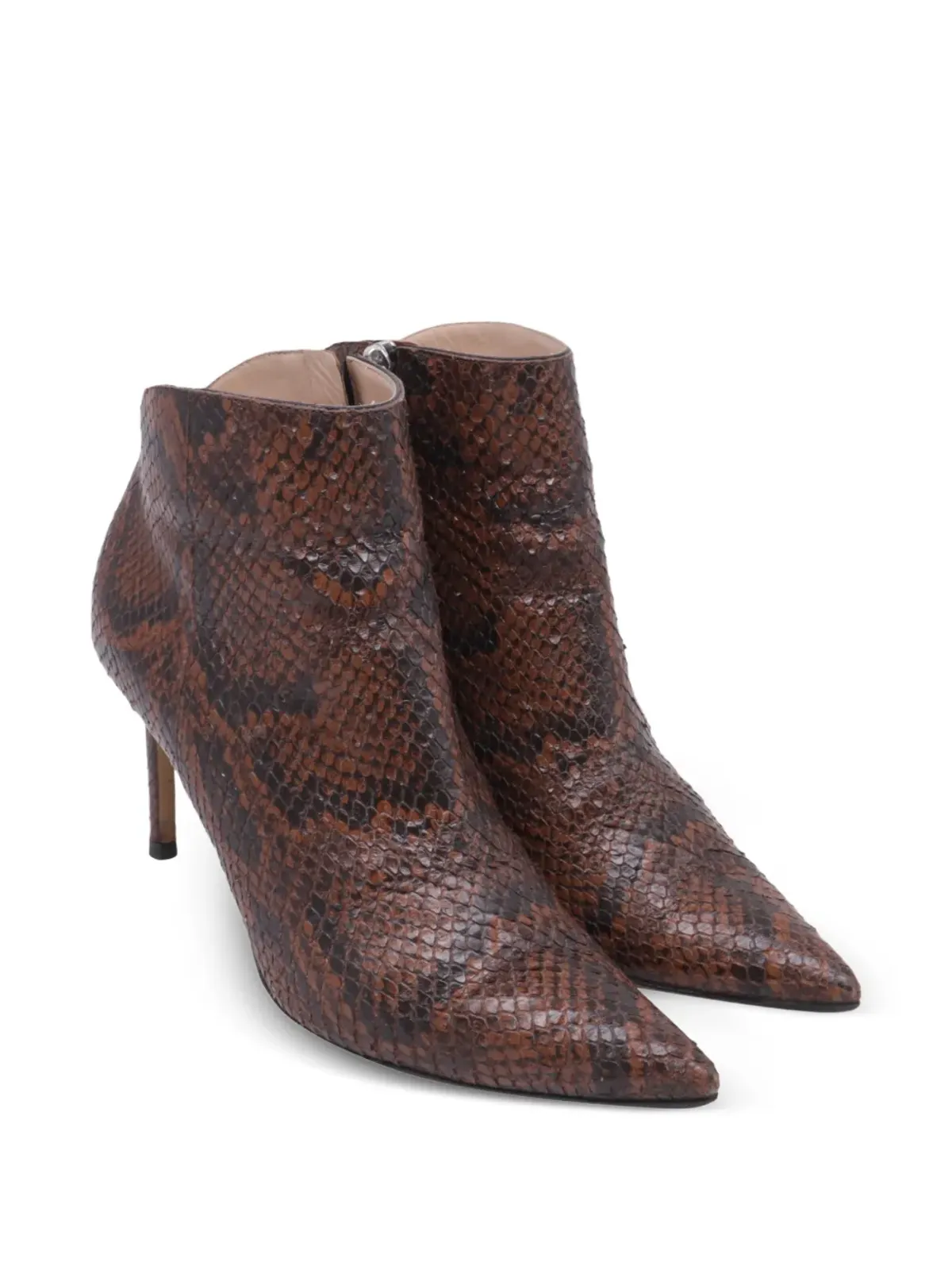 Giuseppe Zanotti Vintage 蛇皮風レザー アンクルブーツ - 画像2