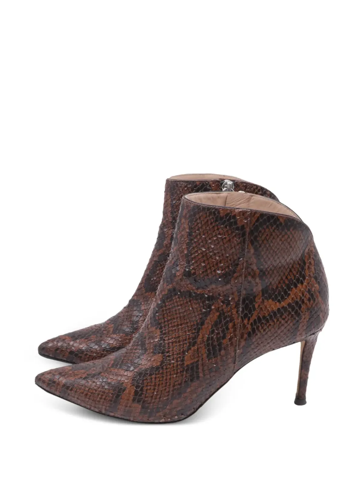 Giuseppe Zanotti Vintage 蛇皮風レザー アンクルブーツ - 画像3