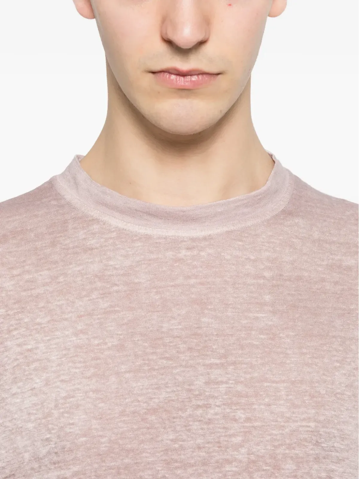 Avant Toi ピンクの半袖クルーネックTシャツ - 画像5