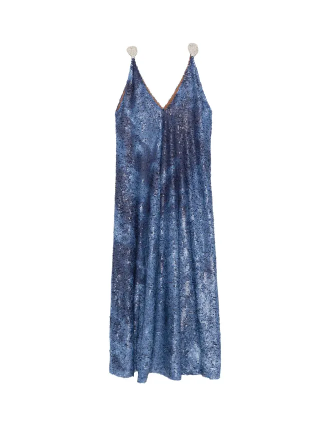 Rosanna Ocampo Rosanna Ocampo Goya sequin V-neck maxi dress - Blueの商品画像