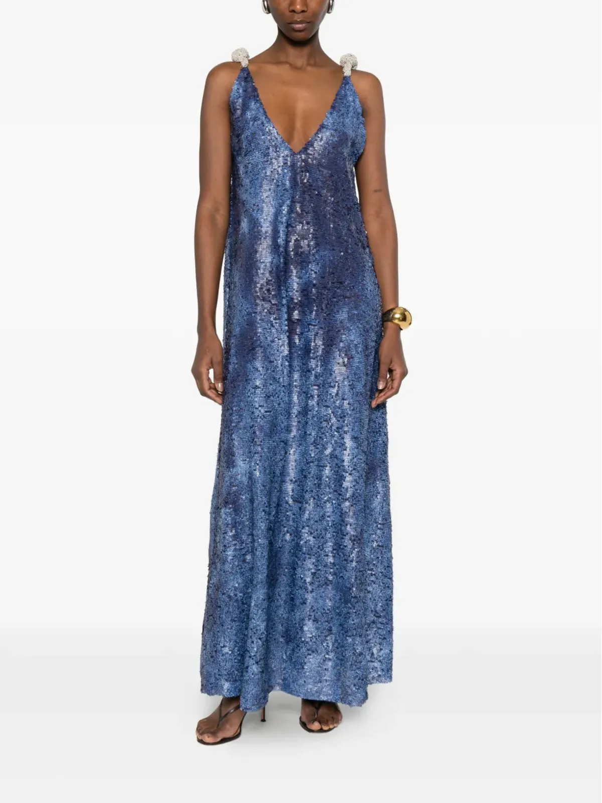 Rosanna Ocampo Goya sequin V-neck maxi dress - Blue - 画像2