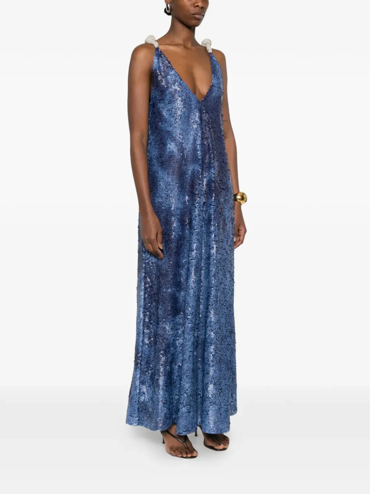 Rosanna Ocampo Goya sequin V-neck maxi dress - Blue - 画像3