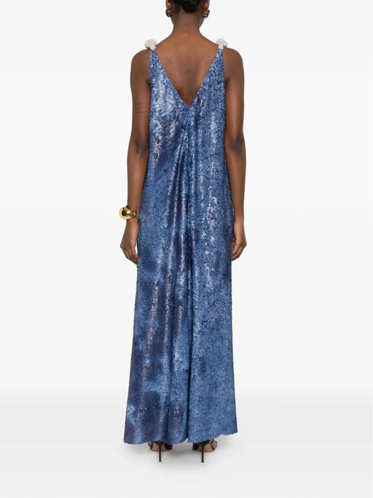 Rosanna Ocampo Goya sequin V-neck maxi dress - Blue - 画像4