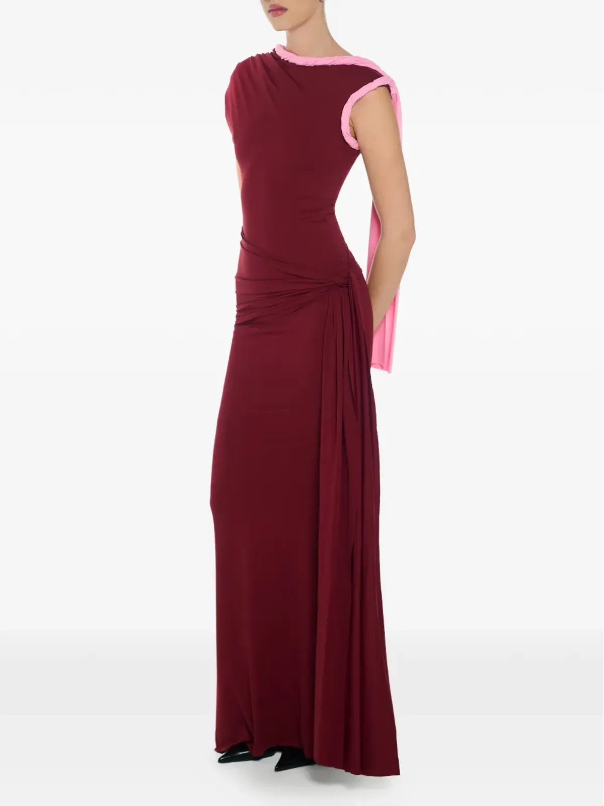 AXEL 113 Tiana twisted draped MAXI dress - Red - 画像2