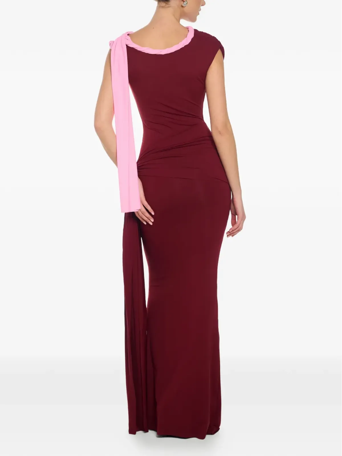 AXEL 113 Tiana twisted draped MAXI dress - Red - 画像3