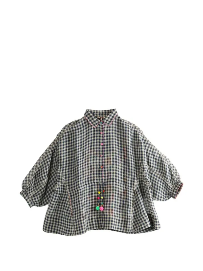 Pero Pero チェックポンポンシャツの商品画像