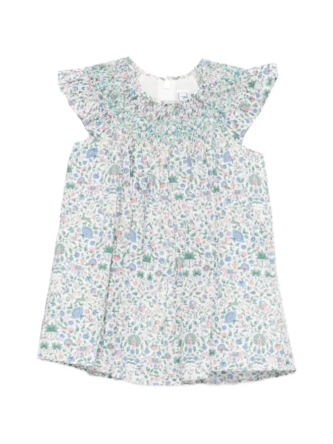 Tartine Et Chocolat Tartine Et Chocolat ホワイトの花柄プリントフリルドレスの商品画像