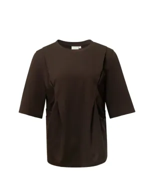 KUMANN YHJ ポンテ構造Tシャツ - Brown - サムネイル1
