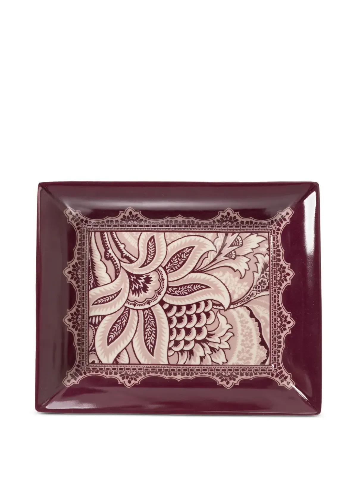 ETRO HOME 花柄プリント長方形プレート - 紫 - 画像1