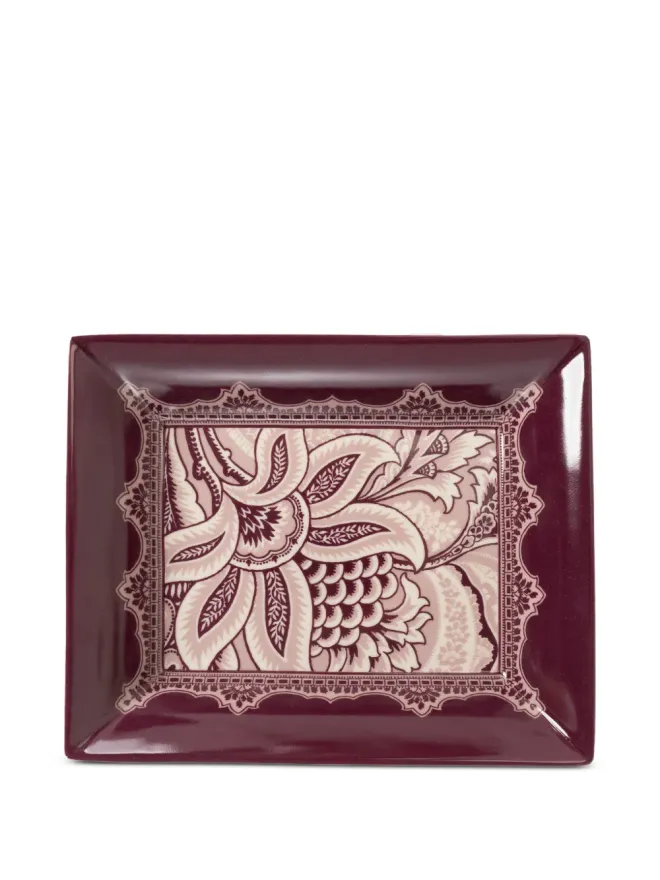 ETRO HOME ETRO HOME 花柄プリント長方形プレート - 紫の商品画像