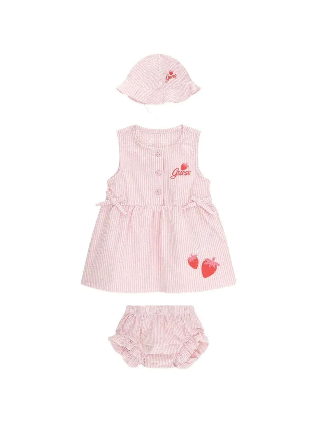Guess Kids ストライプ柄いちごモチーフのドレスセット - 画像1