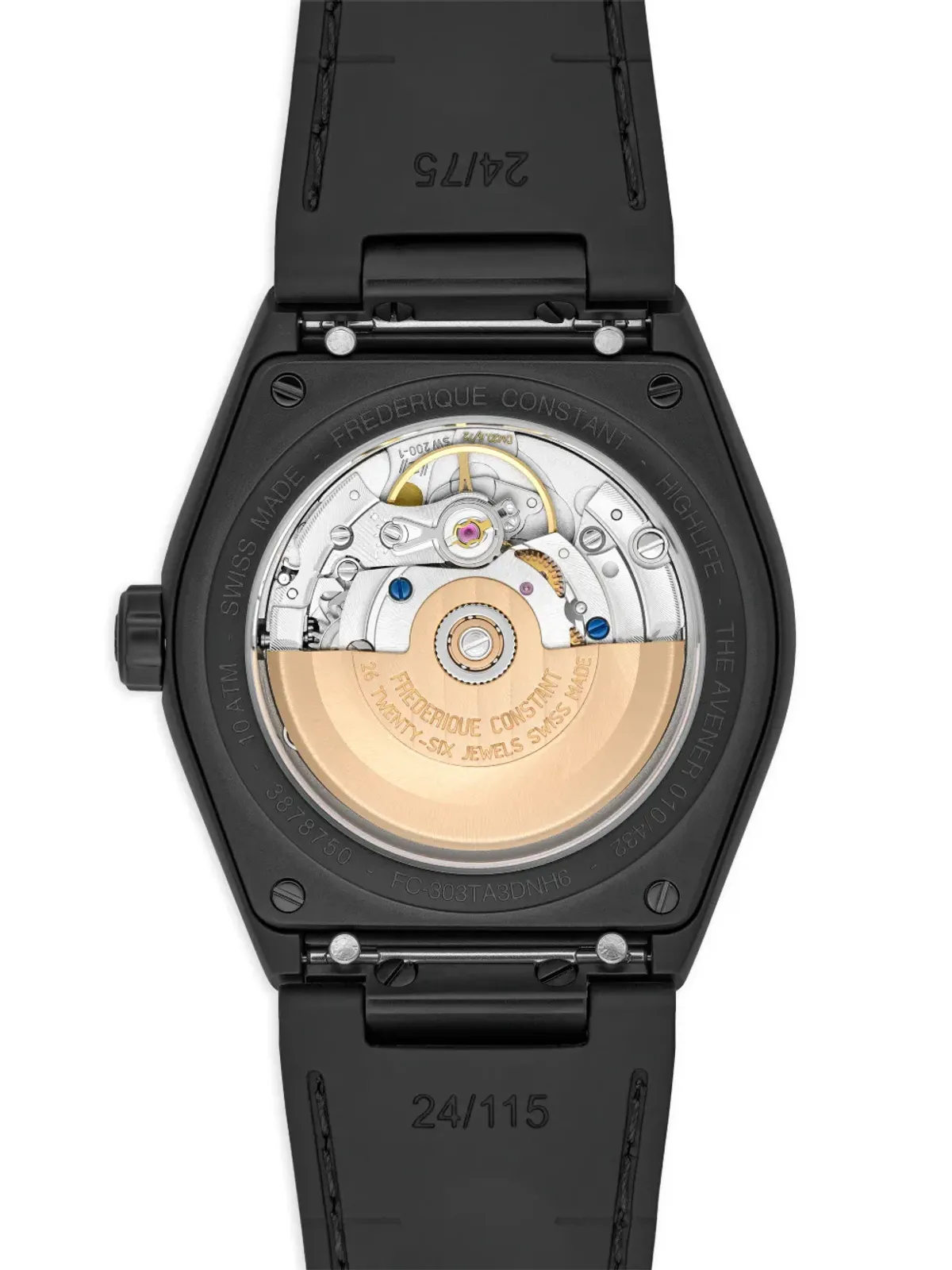 Frederique Constant The Avener Highlife ウォッチ ブラック - 画像3