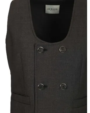 Durazzi Milano ダブルブレスト ウエストコート（グレー） - サムネイル4