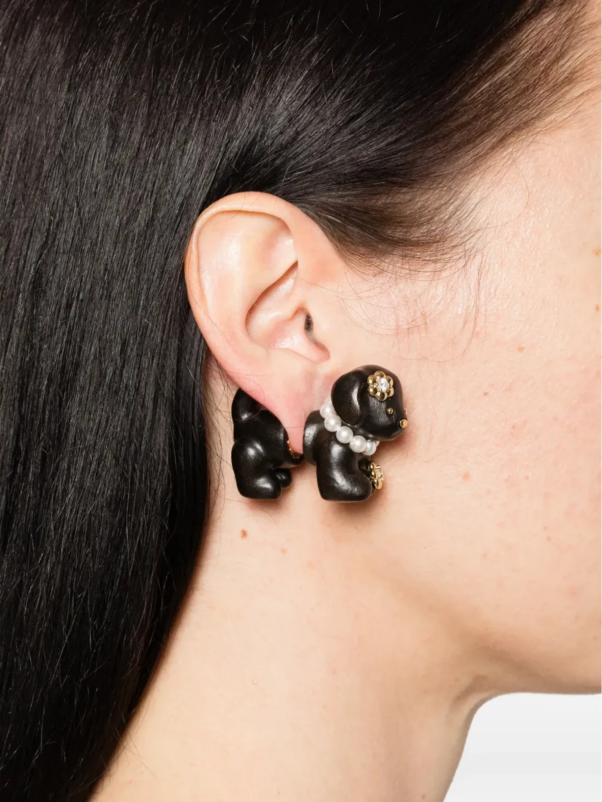 YVMIN Split Puppy earrings - Gold - 画像2