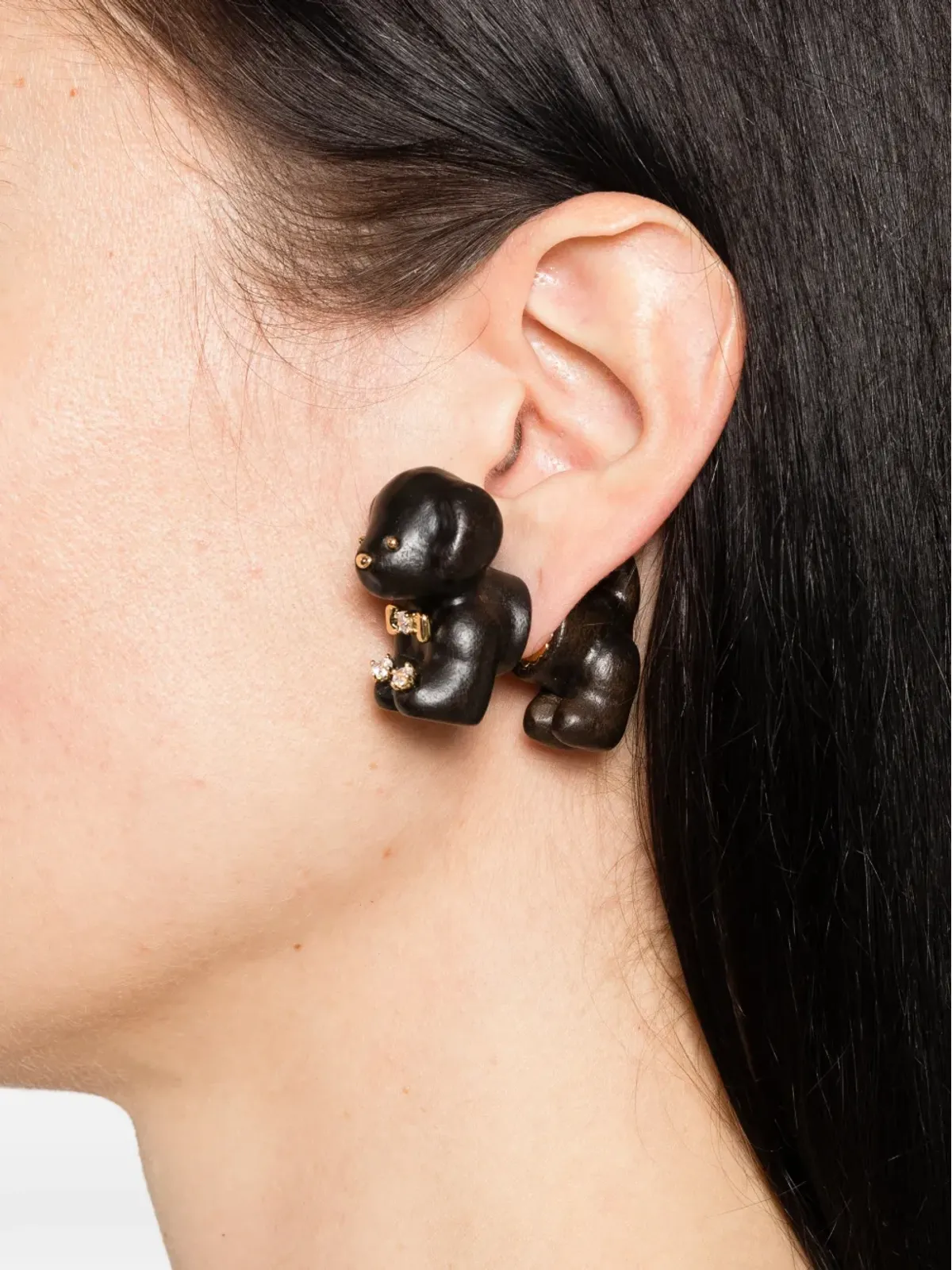 YVMIN Split Puppy earrings - Gold - 画像3