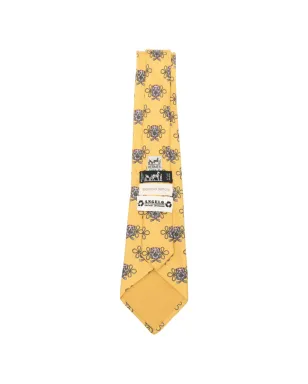 A.N.G.E.L.O. Vintage Upcycling x Stefania Bertoni customised Hermès beaded flower tie - イエロー - サムネイル2
