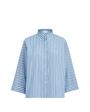Brunello Cucinelli stripe poplin shirt - Blue - サムネイル1