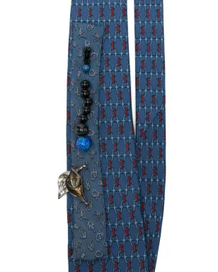 A.N.G.E.L.O. Vintage Upcycling × Stefania Bertoni カスタム Hermès ビーズ付きネクタイ - サムネイル3