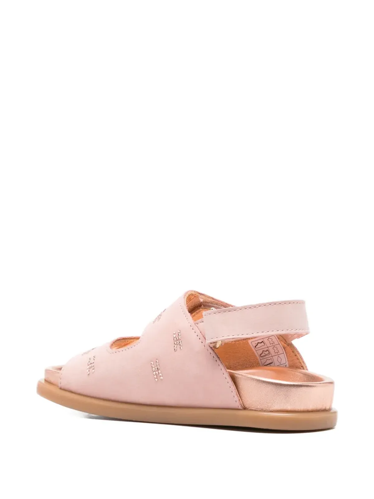 Elisabetta Franchi Kids パンチングストラップサンダル - ピンク - 画像2