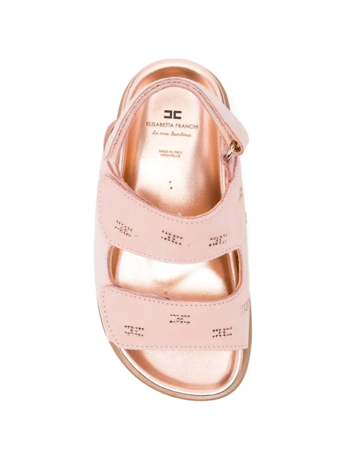Elisabetta Franchi Kids パンチングストラップサンダル - ピンク - 画像3