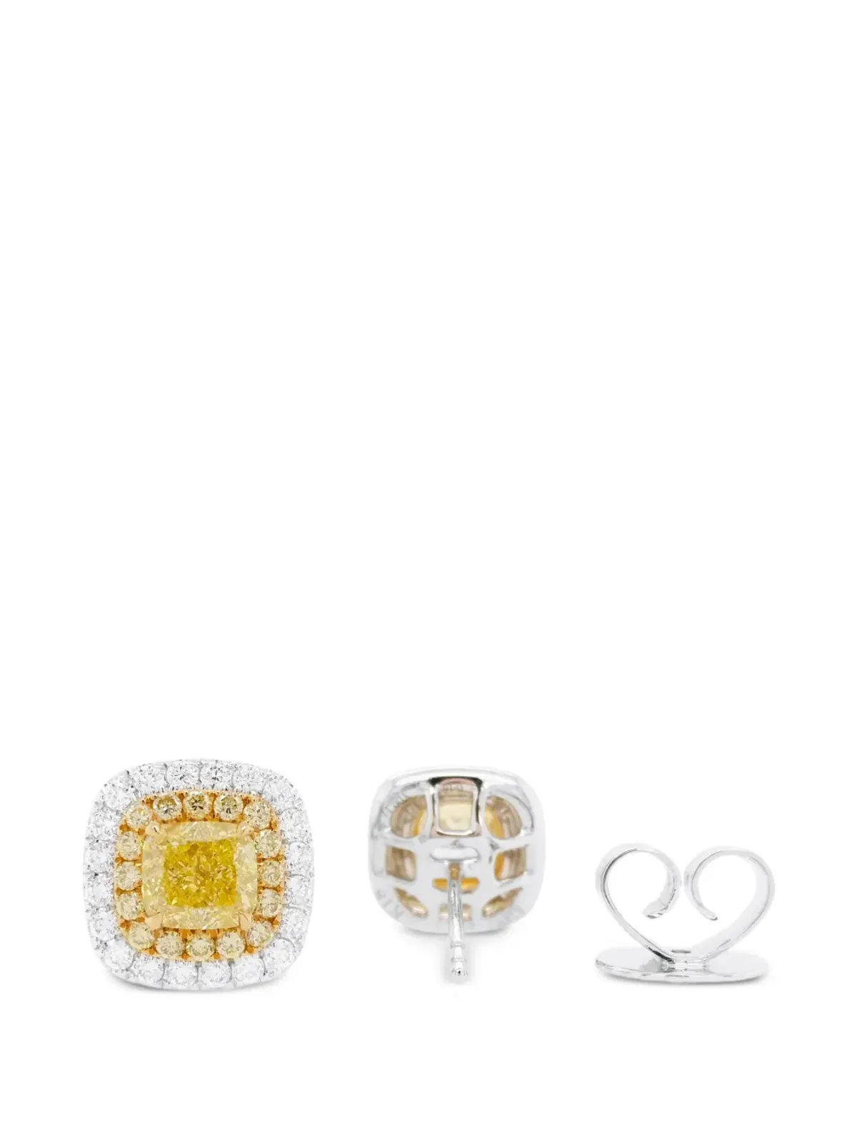 HYT Jewelry クッションカット ダイヤモンド イヤリング - 画像3