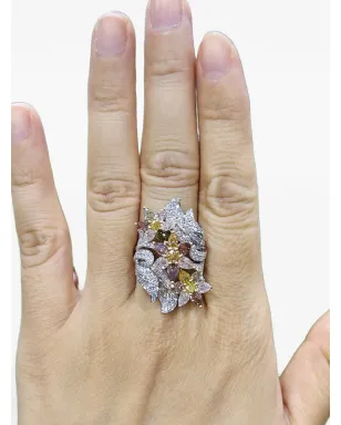 HYT Jewelry 花柄ダイヤモンドリング - シルバー - サムネイル2