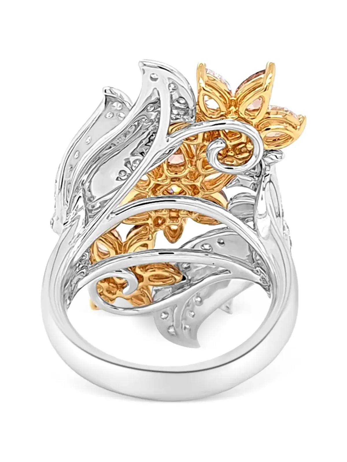 HYT Jewelry 花柄ダイヤモンドリング - シルバー - 画像3
