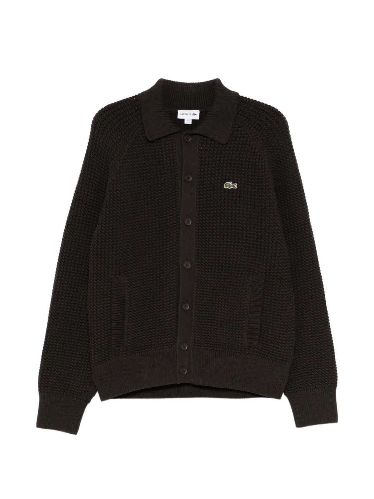 Lacoste ロゴパッチ付き長袖カーディガン - 画像1