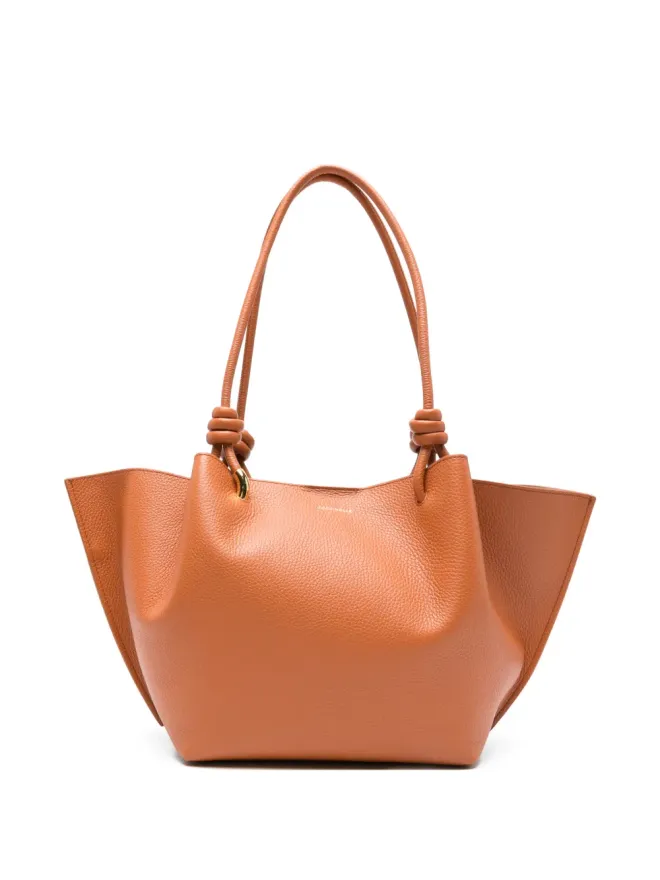Coccinelle Coccinelle ミディアム Finnノットレザートートバッグ ブラウンの商品画像