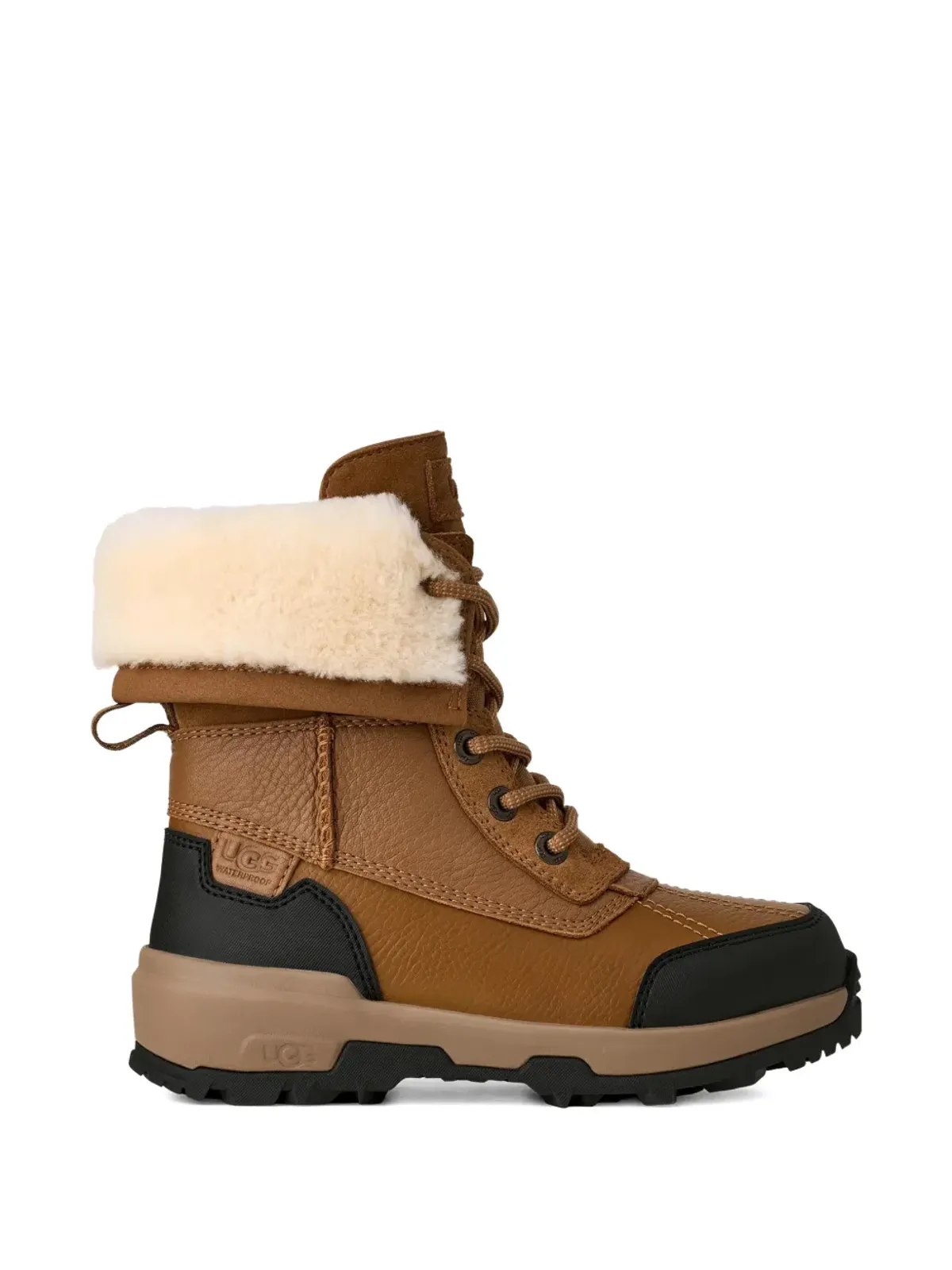 UGG Kids アディロンダック レースアップ シアリング ブーツ - 画像2
