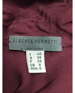 Alberta Ferretti Vintage ルシュド メッシュ ブラウス - レッド - サムネイル4
