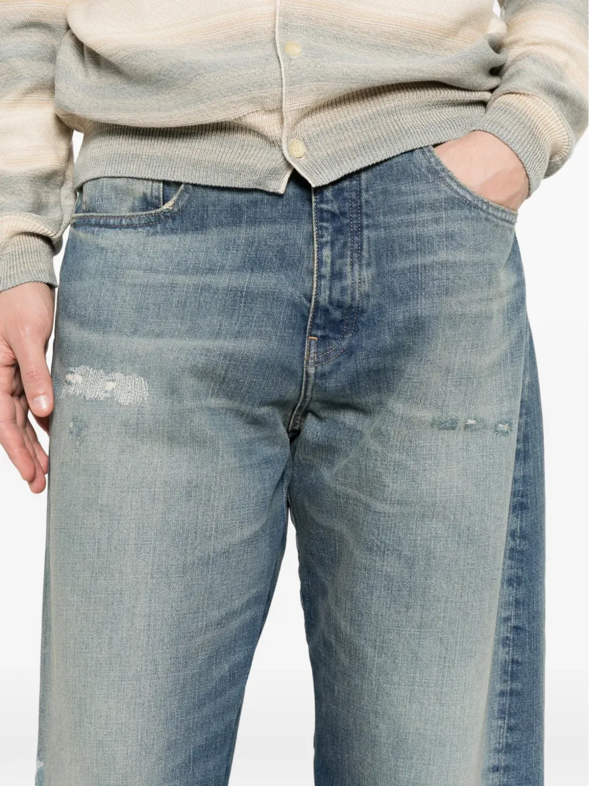 Sunflower ツイスト distressed ジーンズ - 画像5