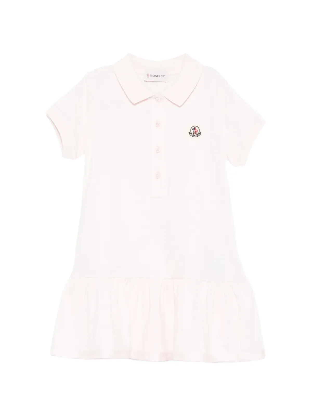 Moncler Enfant ピンクのラッフルポロドレス - 画像1