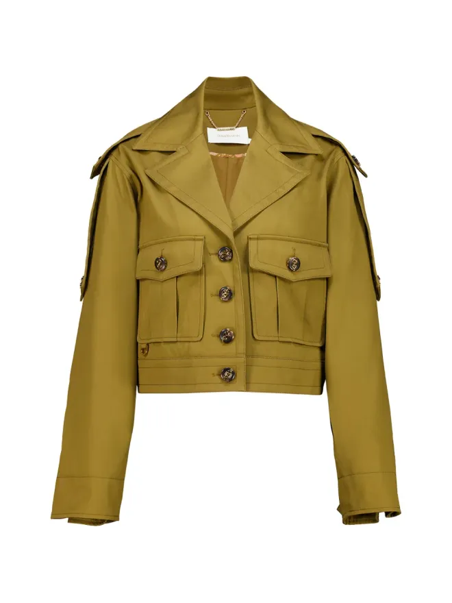 Zimmermann ZIMMERMANN ルナ・ドリル クロップドカーゴジャケットの商品画像