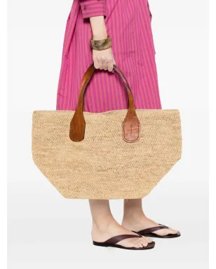 IBELIV Tokyo II raffia handle tote bag - Neutrals - サムネイル2
