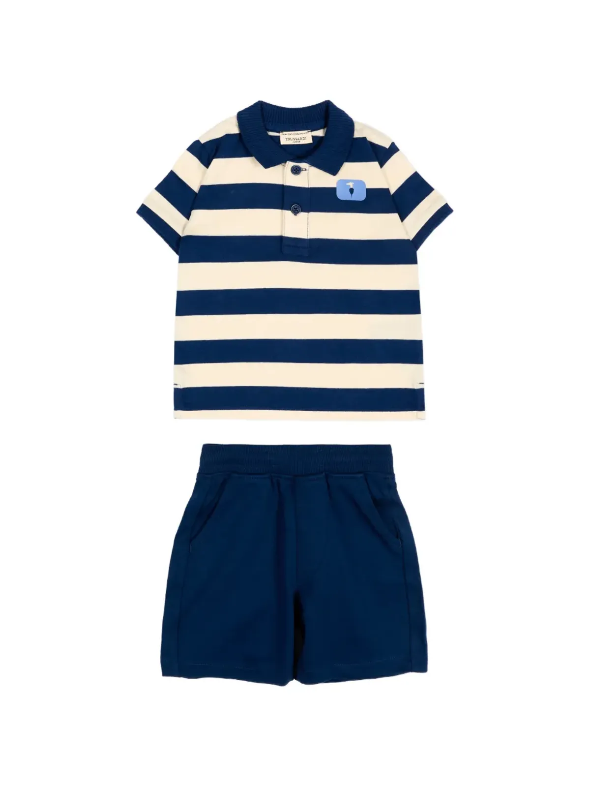 TRUSSARDI JUNIOR ストライプ柄ベビーウェア セット - ブルー - 画像1